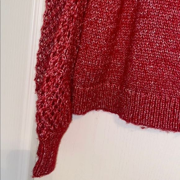 Tommy Bahama Shimmer Balloon Sleeve Sweater Red Size L - Picture 4 of 5